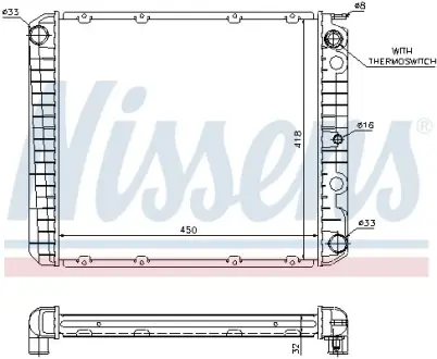 Радіатор охолодження двигуна Nissens 65525A