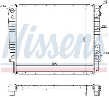 Радіатор охолодження двигуна nissens 65531A