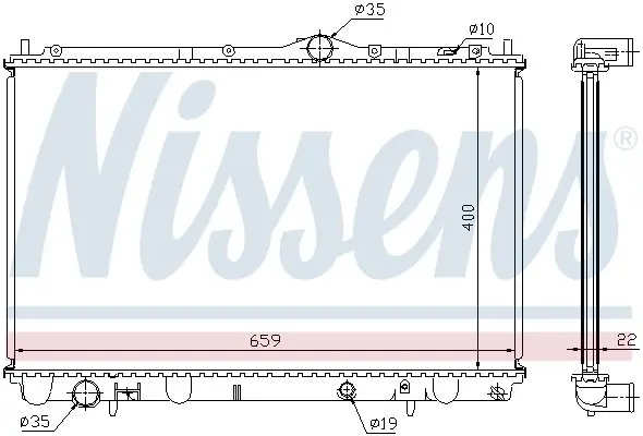 Радиатор охлаждения двигателя nissens 65543A