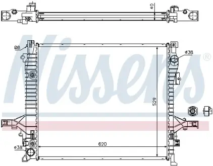 Радіатор охолодження двигуна Nissens 65613A
