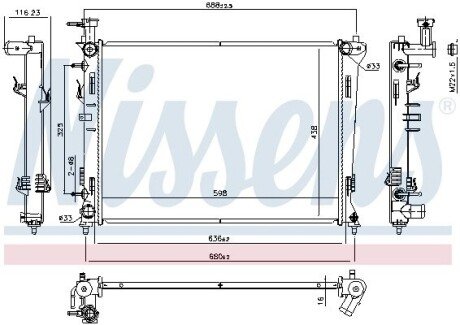 Радиатор охлаждения двигателя nissens 66778