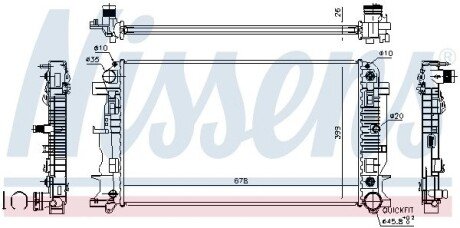 Радіатор охолодження двигуна nissens 67157A