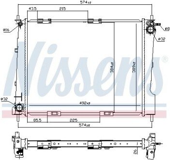 Радіатор охолодження двигуна nissens 67284