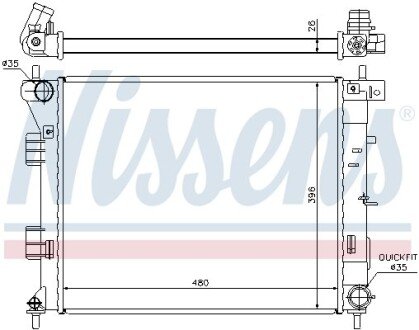 Радиатор охлаждения двигателя nissens 67607 на Hyundai Элантра md