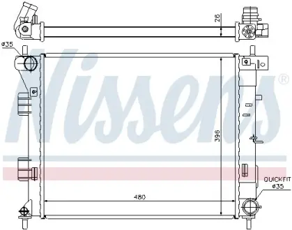 Радіатор охолодження двигуна Nissens 67607