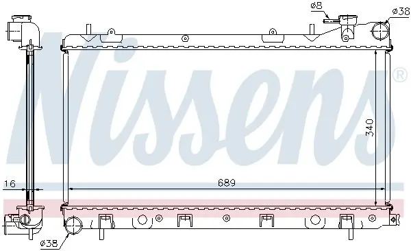 Радиатор охлаждения двигателя nissens 67704A