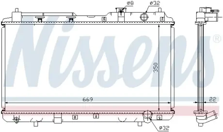 Радиатор охлаждения двигателя nissens 68101A