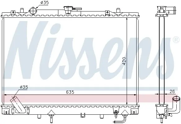 Радиатор охлаждения двигателя nissens 68154