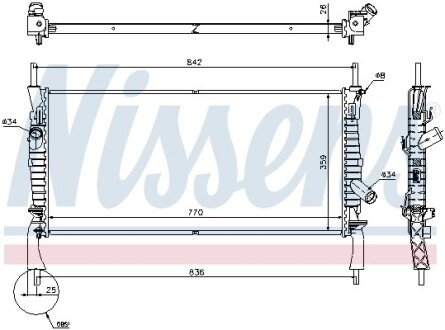 Радиатор охлаждения двигателя nissens 69226 на Форд Транзит 6