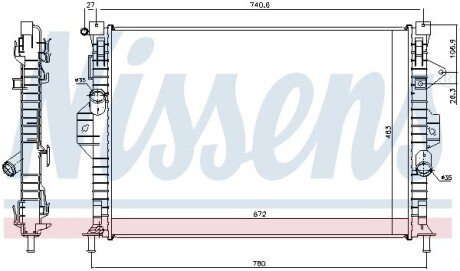 Радиатор охлаждения двигателя nissens 69253