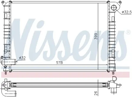 Радиатор охлаждения двигателя nissens 69700A MINI MINI