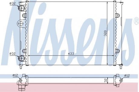 Радиатор охлаждения VW GOLF III (1H) (91-) 1.4-1.6 nissens 651851 на Фольксваген Гольф 3