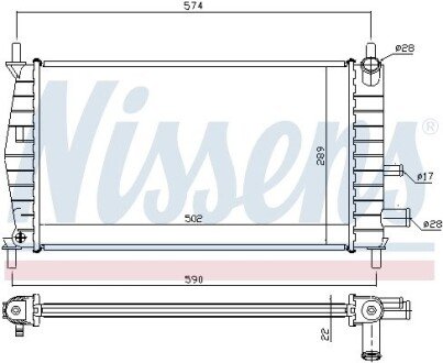 Радіатор інтеркулера nissens 62085A