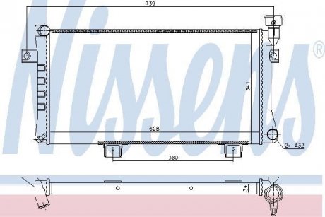Радиатор охлаждения двигателя nissens 623556