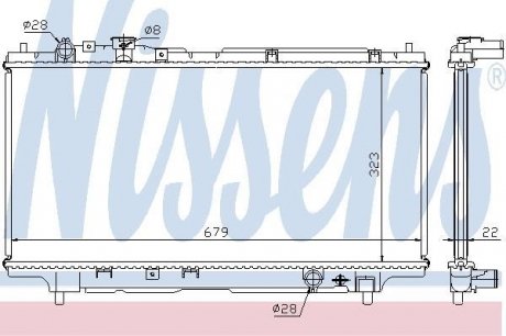 Радіатор охолодження двигуна nissens 62383A