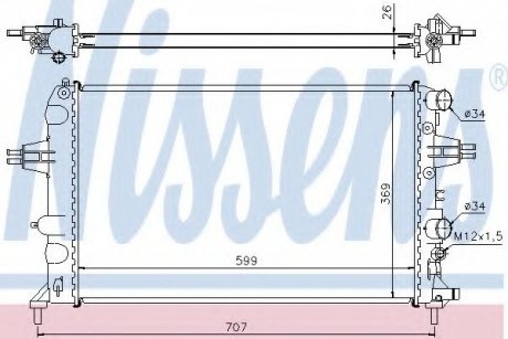 Радіатор охолодження двигуна nissens 63095A