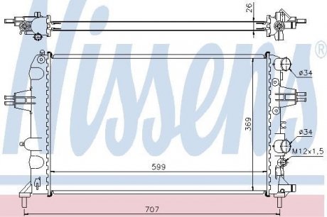 Радіатор охолодження двигуна nissens 63095A