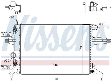 Радіатор охолодження двигуна nissens 63248A