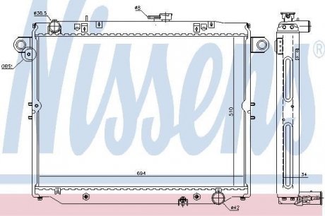 Радиатор охлаждения двигателя nissens 64881