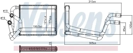 Радіатор опалювача салону nissens 707245