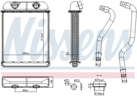 Радиатор печки (отопителя) nissens 707257 на Фольксваген Амарок