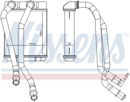 Радиатор печки (отопителя) nissens 707303 на Рено Логан 1