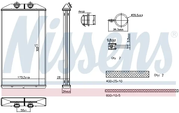 Радіатор опалювача салону nissens 707314