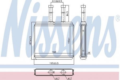 Радиатор отопителя CHEVROLET AVEO (T250,T255) 1.5 (пр-во) nissens 76504
