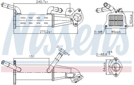Радиатор отработанных газов CITROEN JUMPER/PEUGEOT BOXER nissens 989451 на Пежо Боксер