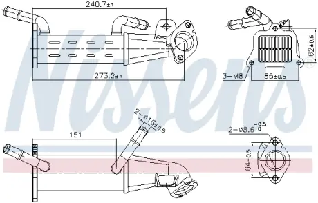 Радиатор отработанных газов CITROEN JUMPER/PEUGEOT BOXER (пр-во) Nissens 989451