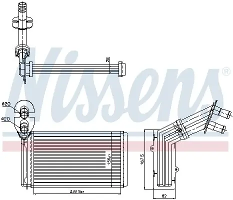 Радиатор печки FORD; SEAT; VW (пр-во) nissens 73973