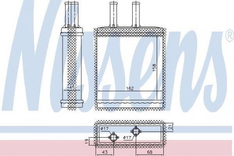 Радиатор печки KIA SPORTAGE I (93-) 2,0/2,7 (пр-во) nissens 77505