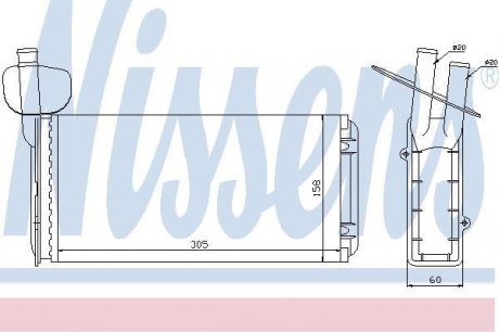 Радиатор печки VW TRANSPORTER T4 (90-)(пр-во) nissens 73965