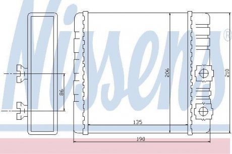 Радіатор пічки nissens 70514