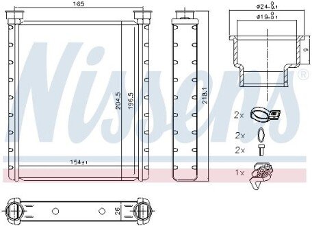 Радиатор печки (отопителя) nissens 72065