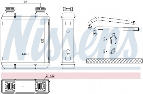 Радіатор пічки (опалювача) nissens 72072 на Smart Fortwo