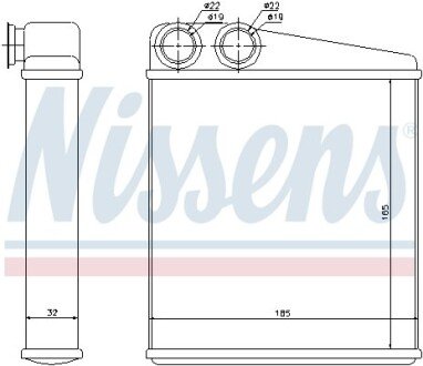 Радіатор пічки (опалювача) nissens 72206 на Ниссан Micra к12