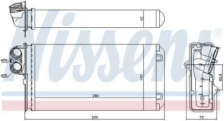 Радіатор пічки (опалювача) nissens 72937 на Пежо 607