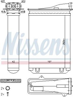 Радіатор пічки nissens 72954