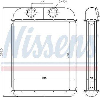 Радиатор печки (отопителя) nissens 73467