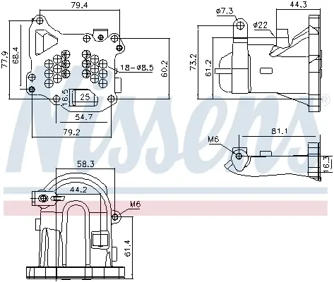 Радiатор рециркуляцiї ВГ First Fit nissens 989313