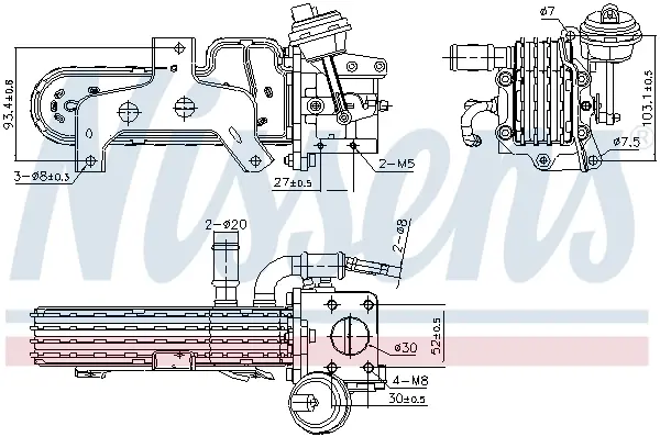Радiатор рециркуляцiї ВГ First Fit Nissens 989420 (фото 1)