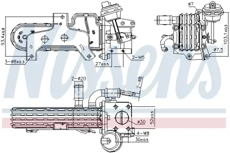 Радiатор рециркуляцiї ВГ First Fit Nissens 989420