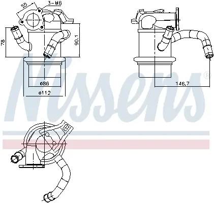 Радiатор рециркуляцiї ВГ First Fit Nissens 989421 (фото 1)