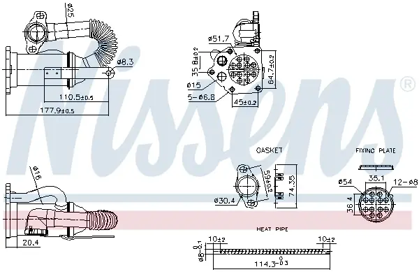 Радiатор рециркуляцiї ВГ First Fit Nissens 989453 (фото 1)