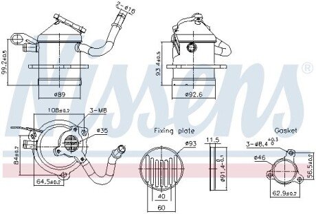 Радіатор рециркуляції ВГ nissens 989480 на Мерседес A-Class w177