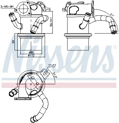 Радіатор віпрацьованних газів VW TIGUAN (2008) 2.0 TDI (вир-во) Nissens 989315 (фото 1)