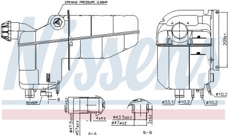 Розширювальний бак охолодження nissens 996020