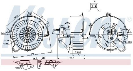 Моторчик (вентилятор) пічки nissens 87083