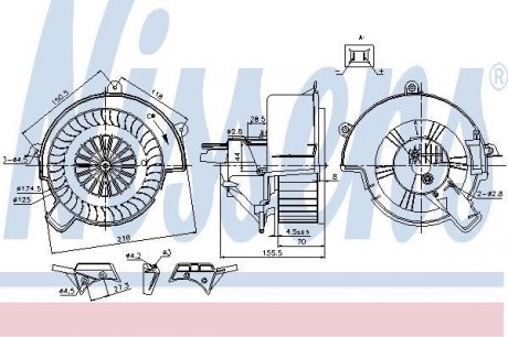 Вентилятор кабiни кондиц. nissens 87083 на Опель Зафира б